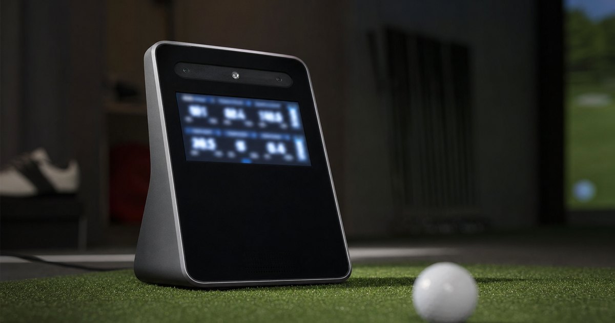 A golf launch monitor data screen showing ball speed and spin parameters.